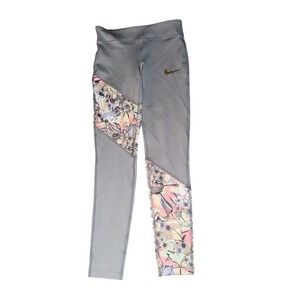 Nike Girls' Floral Leggings Multicolor Size M 8-10 Dri-FIT Activewear workout‎